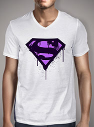 Мужская футболка с V-образным вырезом Superman Purple Splatter Logo