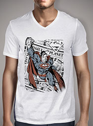 Мужская футболка с V-образным вырезом Superman Tabloids