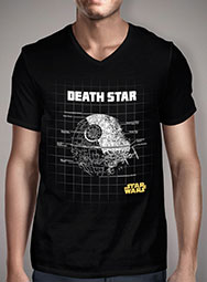 Мужская футболка с V-образным вырезом Death Star Schematics