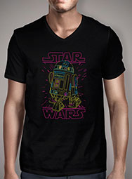 Мужская футболка с V-образным вырезом Neon R2-D2