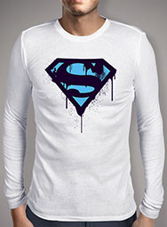 Мужская футболка с длинным рукавом Superman Blue Splatter Logo