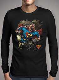 Мужская футболка с длинным рукавом Superman Over Metropolis