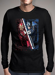 Мужская футболка с длинным рукавом Iron Man vs Captain America