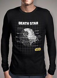 Мужская футболка с длинным рукавом Death Star Schematics