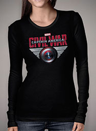Женская футболка с длинным рукавом Captain America Civil War Shield