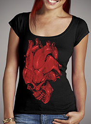 Женская футболка с глубоким вырезом Skull of Heart