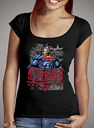 Женская футболка с глубоким вырезом Superman - All American Hero