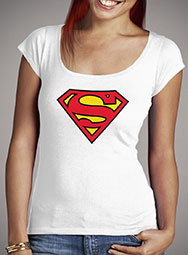 Женская футболка с глубоким вырезом Superman Logo