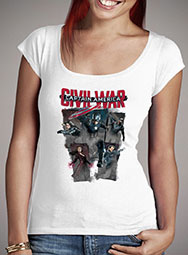 Женская футболка с глубоким вырезом Captain America Civil War Heroes