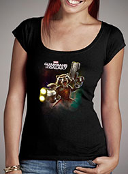 Женская футболка с глубоким вырезом Rocket Raccoon