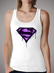 Женская майка Superman Purple Splatter Logo