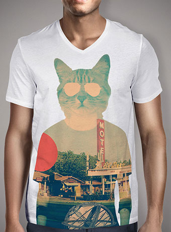Мужская футболка с V-образным вырезом Cool Cat