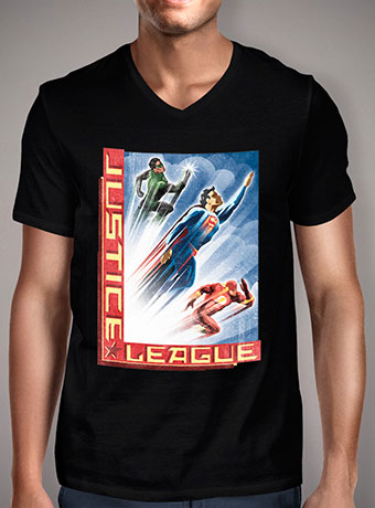 Мужская футболка с V-образным вырезом Justice League Speed Team