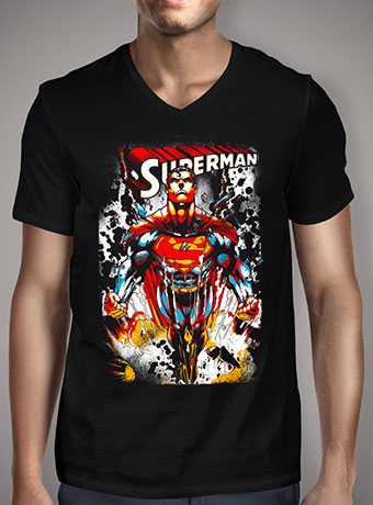Мужская футболка с V-образным вырезом Superman - End of Krypton