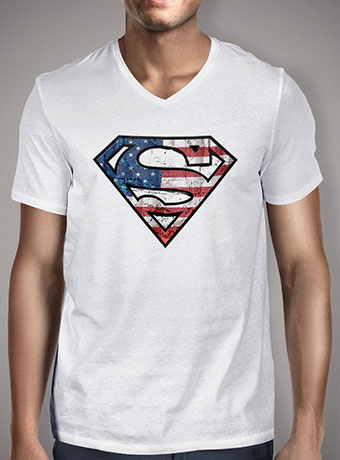 Мужская футболка с V-образным вырезом Superman American Logo