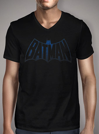 Мужская футболка с V-образным вырезом Vintage Batman Logo2