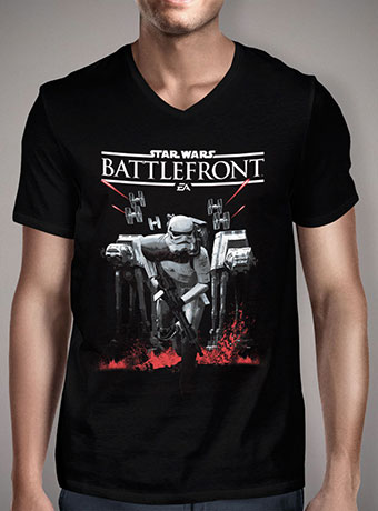 Мужская футболка с V-образным вырезом Battlefront Stormtrooper Charge