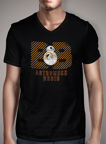 Мужская футболка с V-образным вырезом BB-8 Warning