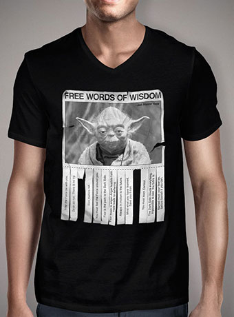 Мужская футболка с V-образным вырезом Yodas Words of Wisdom