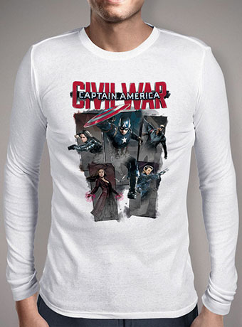 Мужская футболка с длинным рукавом Captain America Civil War Heroes
