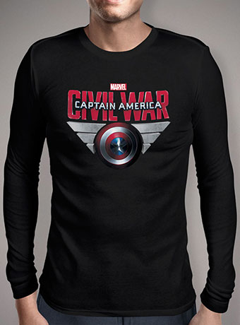 Мужская футболка с длинным рукавом Captain America Civil War Shield