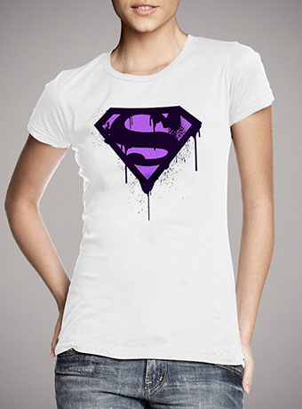 Женская футболка Superman Purple Splatter Logo