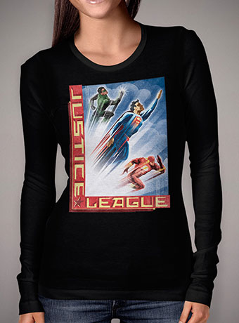 Женская футболка с длинным рукавом Justice League Speed Team
