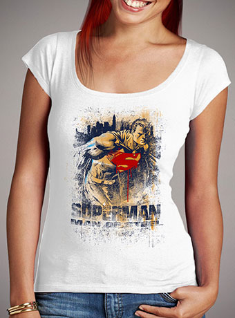 Женская футболка с глубоким вырезом Man of Steel