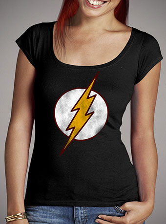 Женская футболка с глубоким вырезом Vintage Flash