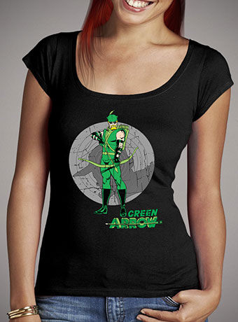 Женская футболка с глубоким вырезом Vintage Green Arrow
