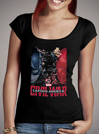 Женская футболка с глубоким вырезом Civil War Enemies