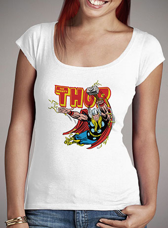 Женская футболка с глубоким вырезом Thunder Struck Thor