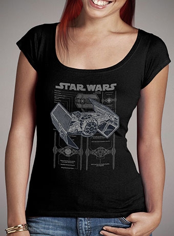 Женская футболка с глубоким вырезом Darth Vaders Tie Fighter 2