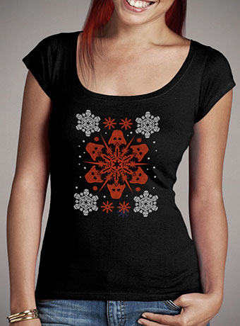 Женская футболка с глубоким вырезом Empire Snowflakes