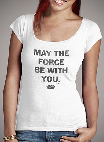 Женская футболка с глубоким вырезом May the Force Be With You Distressed