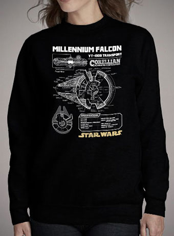 Женский свитшот Millennium Falcon Schematic