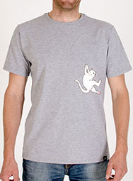 Мужская футболка с висящим котом Hanging FuckOff-Cat