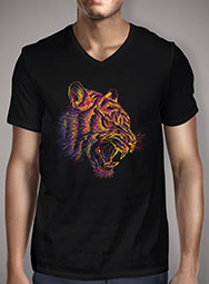 Мужская футболка с V-образным вырезом Blazing Tiger