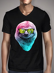 Мужская футболка с V-образным вырезом Happy Sloth
