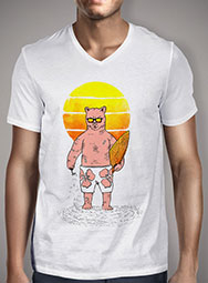 Мужская футболка с V-образным вырезом Polar Bear Goes Summer