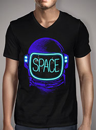 Мужская футболка с V-образным вырезом Space Neon