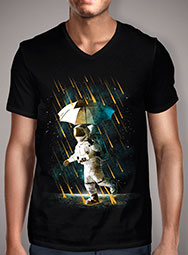 Мужская футболка с V-образным вырезом Meteor Shower in Space V2
