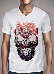 Мужская футболка с V-образным вырезом Floral Skull