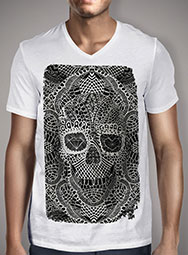 Мужская футболка с V-образным вырезом Lace Skull
