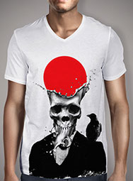 Мужская футболка с V-образным вырезом Splash Skull