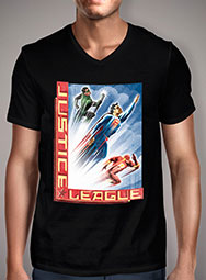 Мужская футболка с V-образным вырезом Justice League Speed Team