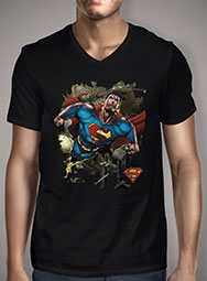 Мужская футболка с V-образным вырезом Superman Over Metropolis