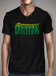Мужская футболка с V-образным вырезом Vintage Green Lantern Logo