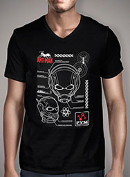 Мужская футболка с V-образным вырезом Ant-Man Schematics