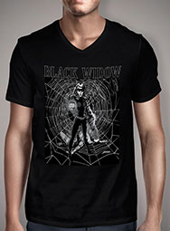 Мужская футболка с V-образным вырезом Black Widows Web